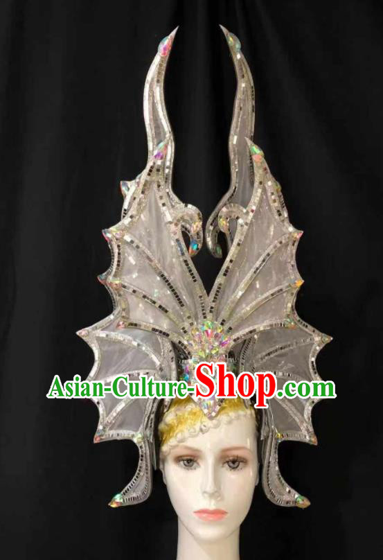 Handmade Rio Carnival Headdress Deluxe Hair Accessories Halloween Stage Show Royal Crown Brazil Parade Giant Headpiece