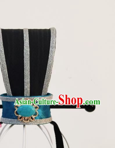 Handmade Chinese Tang Dynasty Prince Blue Hair Crown Ancient Scholar Headwear Drama Traditional Hanfu Hairpin Headpieces