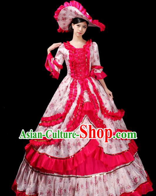 Custom European Vintage Full Dress Opera Performance Fashion Western Court Woman Dress Europe Catwalks Clothing