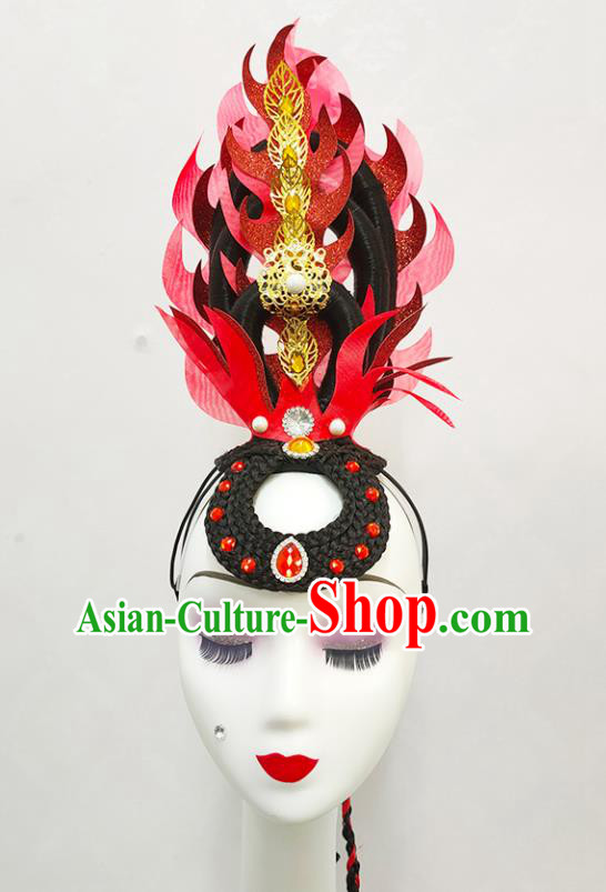 Chinese Opening Dance Hairpieces Woman Classical Dance Wigs Chignon Spring Festival Gala Stage Performance Hair Accessories