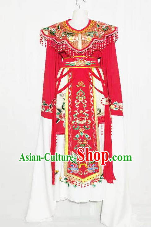 China Ancient Fairy Princess Clothing Peking Opera Diva Red Dress Uniforms Beijing Opera Hua Tan Garments
