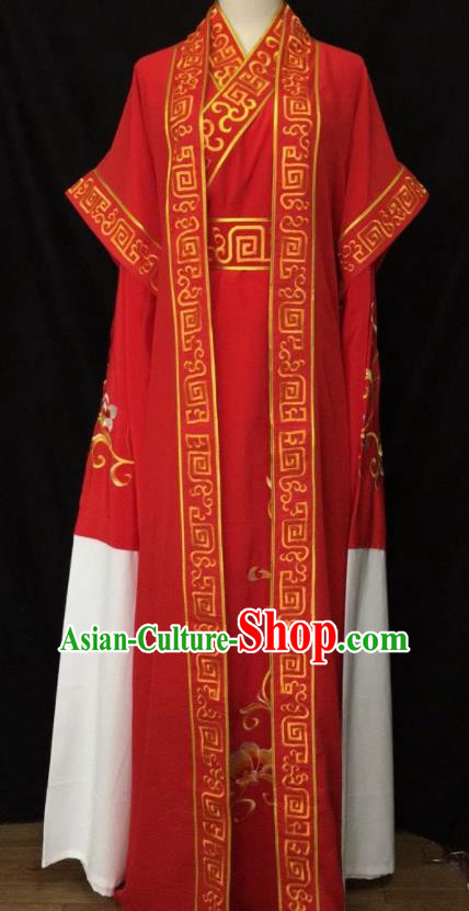 Chinese Peking Opera Xiaosheng Red Robe Uniforms Beijing Opera Scholar Clothing Ancient Childe Garment Costumes