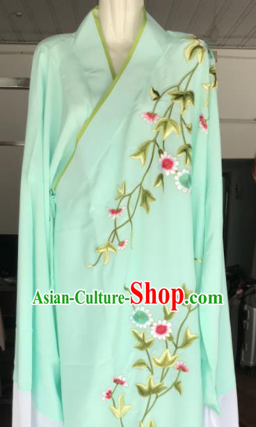 Chinese Peking Opera Niche Embroidered Green Robe Beijing Opera Xiaosheng Clothing Ancient Scholar Garment Costume