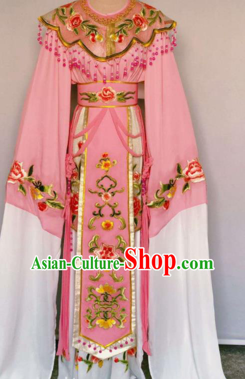 China Beijing Opera Diva Costume Huangmei Opera Fairy Princess Uniforms Ancient Empress Clothing Peking Opera Hua Tan Pink Dress