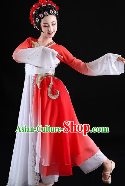 China Opera Dance Garment Classical Dance Uniforms Children Umbrella Dance Red Dress Girl Performance Clothing