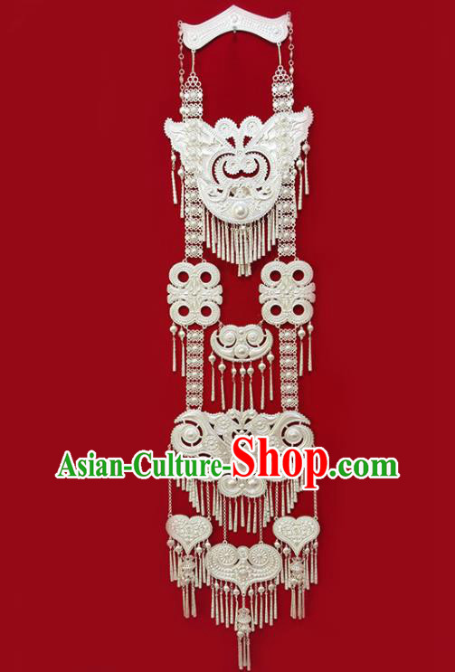 Chinese Liangshan Ethnic Jewelry Accessories Yi Nationality Festival Necklace Minority Folk Dance Necklet