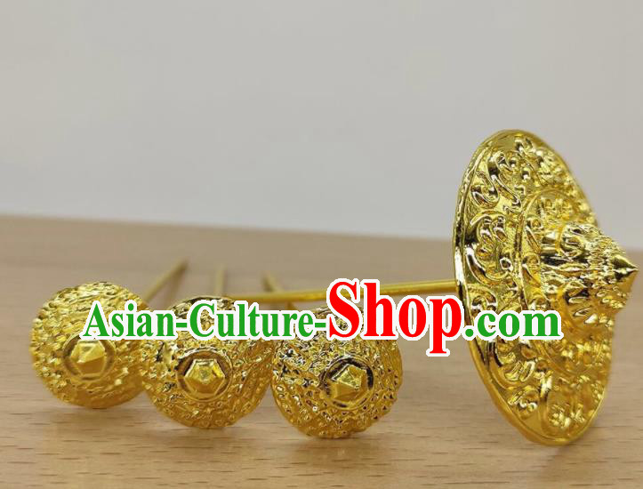 Handmade Chinese Ethnic Wedding Hair Accessories Dai Nationality Traditional Headpieces Yunnan Minority Folk Dance Hairpins