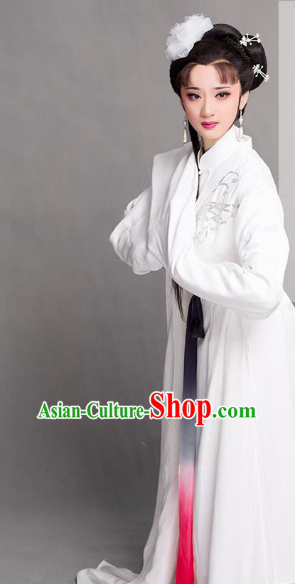 Chinese Beijing Opera Hua Tan Garment Costumes Yue Opera Diva Clothing Ancient Distress Woman Water Sleeve Dress