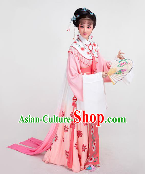 China Peking Opera Actress Clothing Ancient Noble Lady Pink Dress Yue Opera Diva Garment Costumes