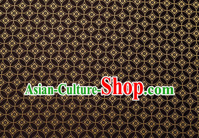 China Jacquard Tapestry Traditional Tang Suit Fabric Brown Copper Pattern Brocade Material Hanfu Silk Damask