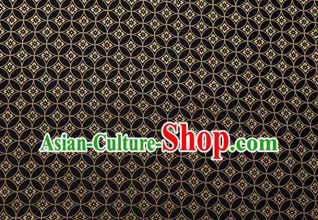 China Black Copper Pattern Brocade Material Tang Suit Silk Damask Jacquard Tapestry Traditional Hanfu Fabric