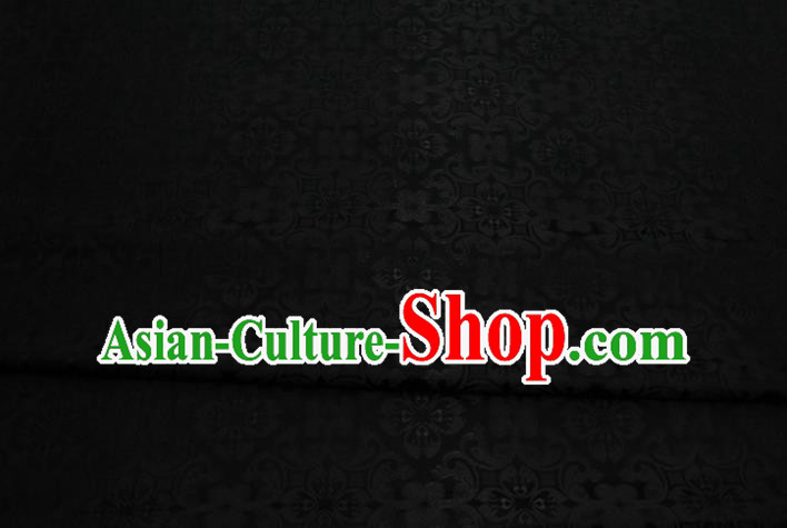 China Cheongsam Tapestry Material Traditional Silk Fabric Tang Suit Jacquard Black Brocade Classical Plum Pattern Satin Damask