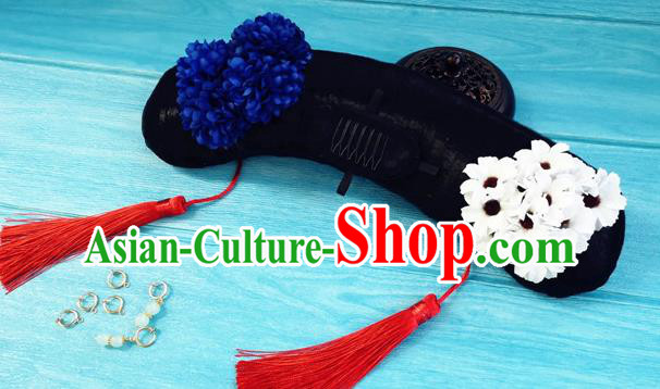 China Drama Story of Yanxi Palace Wei Yingluo Headpieces Traditional Qing Dynasty Court Maid Wigs and Hairpins Ancient Palace Lady Hairpieces