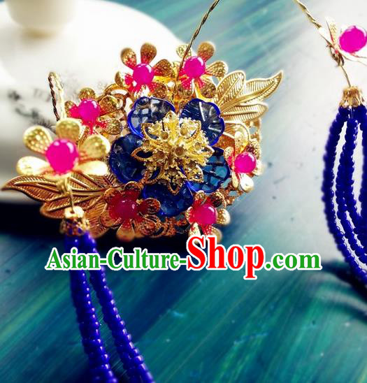 China Ancient Imperial Consort Hair Crown Drama Legend of Miyue Headpiece Traditional Warring States Period Princess Hair Clasp