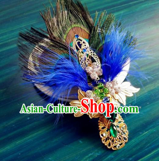 China Ancient Empress Feather Hair Stick Drama Legend of Miyue Mi Shu Headpiece Traditional Warring States Period Queen Hair Claw