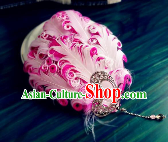 Chinese Traditional Hanfu Hair Clasp Hair Accessories Ancient Princess Pink Feather Hairpin