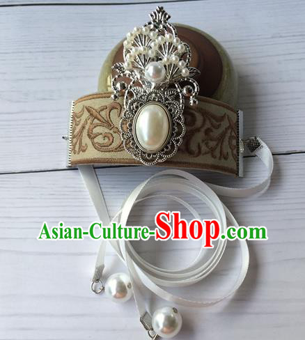 Chinese Classical Swordsman Embroidered Headband Traditional Ming Dynasty Hair Accessories Ancient Scholar Hairdo Crown