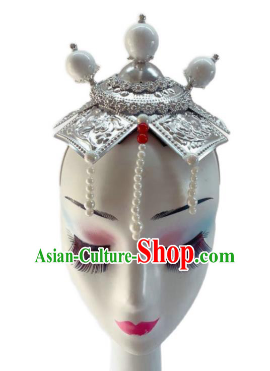 China Mongolian Nationality Dance Hair Accessories Mongol Minority Performance Headwear Ethnic Woman Dance Headpiece