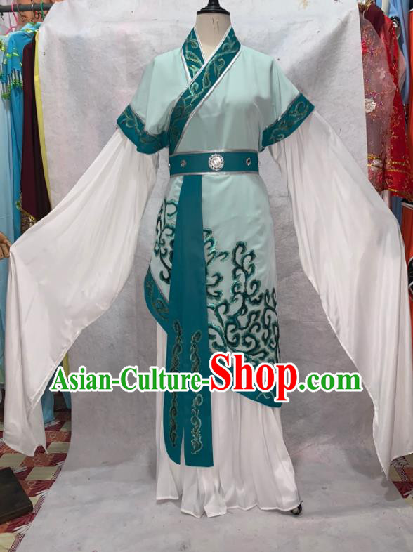 China Traditional Opera Niche Clothing Shaoxing Opera Scholar Garment Costumes Beijing Opera Xiaosheng Green Robe Outfits
