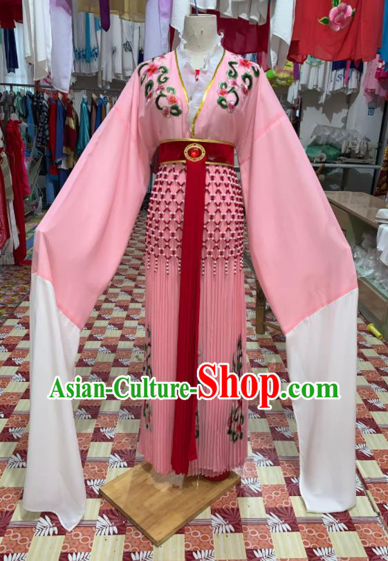 China Traditional Peking Opera Hua Tan Clothing Ancient Fairy Princess Garment Costumes Shaoxing Opera Diva Pink Dress Outfits