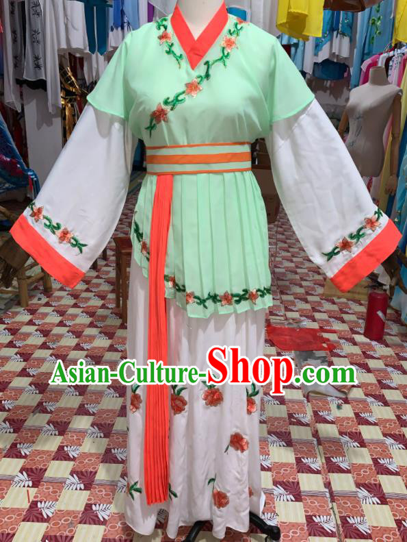 China Traditional Peking Opera Xiaodan Clothing Ancient Servant Girl Garment Costumes Shaoxing Opera Young Lady Dress Outfits