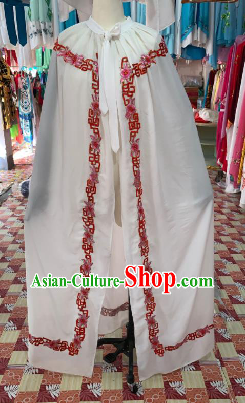 China Traditional Opera Scholar Cloak Clothing Shaoxing Opera Childe Garment Costume Beijing Opera Xiaosheng White Robe Mantle