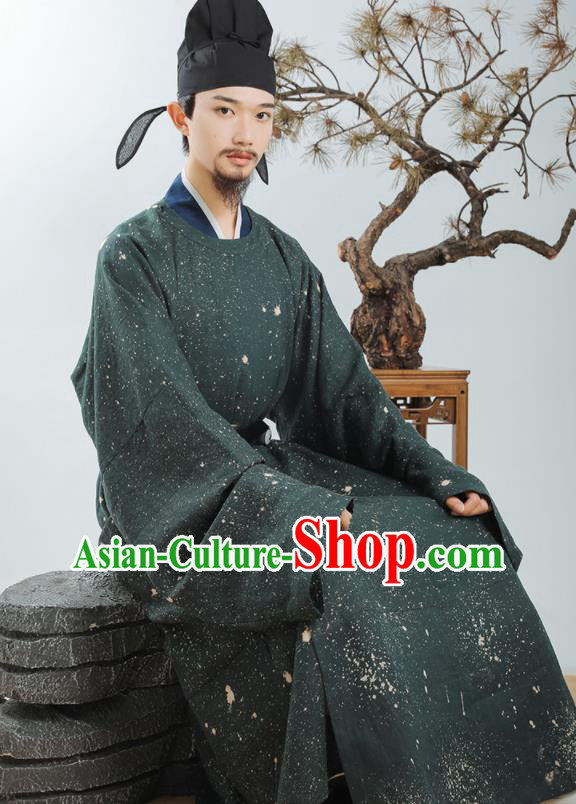 China Traditional Official Green Hanfu Robe Song Dynasty Scholar Clothing Ancient County Magistrate Garment Costume