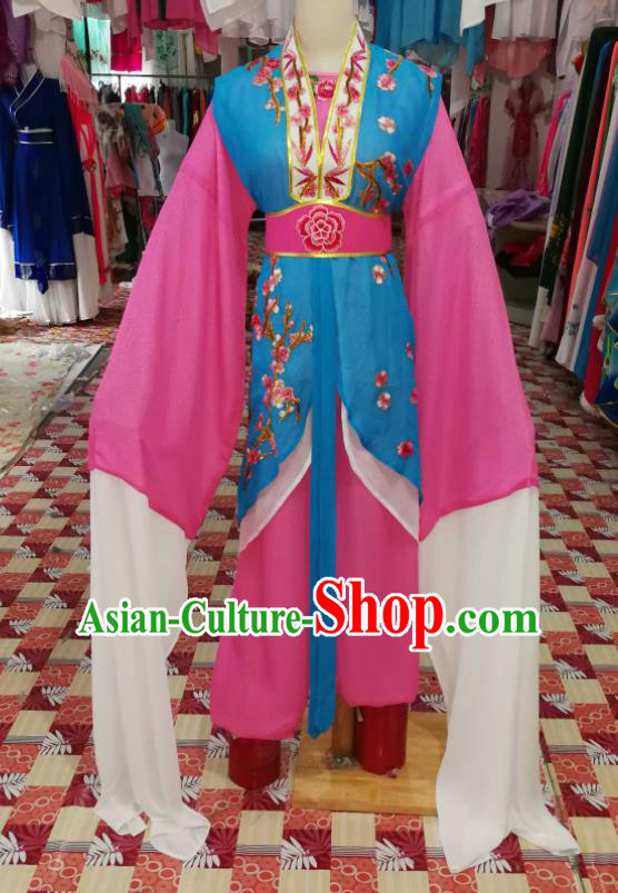China Ancient Servant Girl Garment Costumes Shaoxing Opera Village Lady Dress Outfits Traditional Peking Opera Xiaodan Clothing