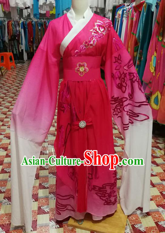 China Ancient Noble Mistress Garment Costumes Guangdong Opera Young Beauty Rosy Dress Outfits Traditional Peking Opera Hua Tan Clothing