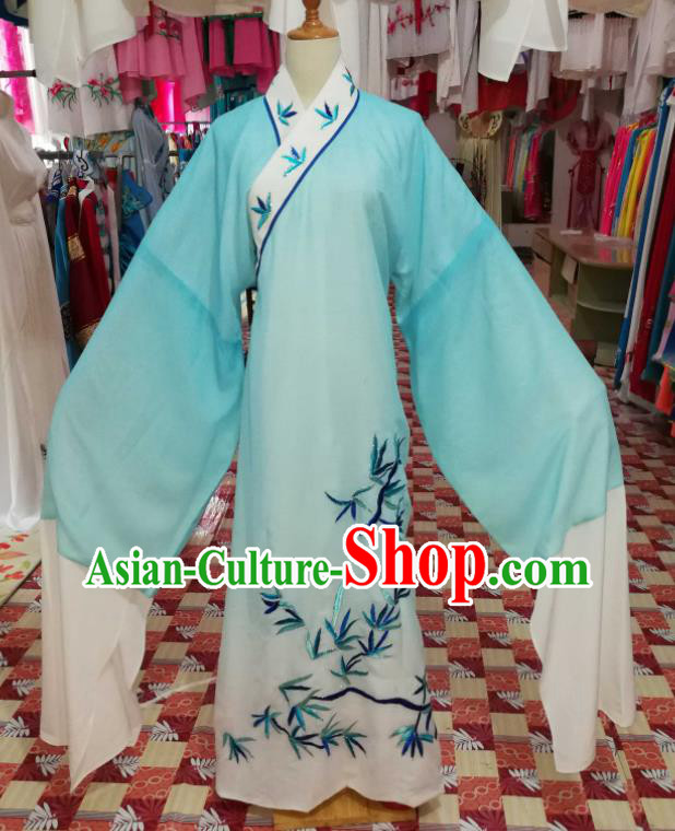 China Beijing Opera Xiaosheng Blue Robe Traditional Opera Young Childe Clothing Shaoxing Opera Scholar Garments