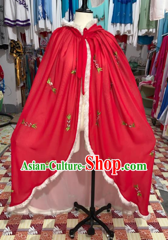 China Shaoxing Opera Noble Lady Red Mantle Traditional Peking Opera Actress Clothing Ancient Palace Princess Garment Costume