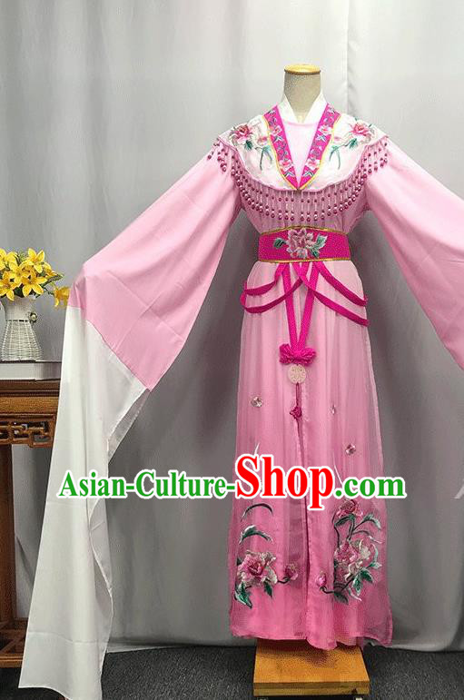 China Ancient Princess Garment Costumes Traditional Yue Opera Goddess Pink Dress Outfits Peking Opera Diva Clothing