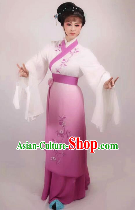 China Ancient Young Mistress Garment Costumes Traditional Shaoxing Opera Diva Rosy Dress Outfits Peking Opera Actress Clothing
