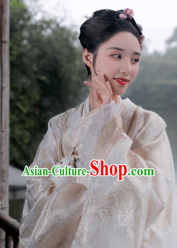 China Traditional Historical Costumes Ancient Fairy Hanfu Dress Garments Jin Dynasty Imperial Consort Clothing