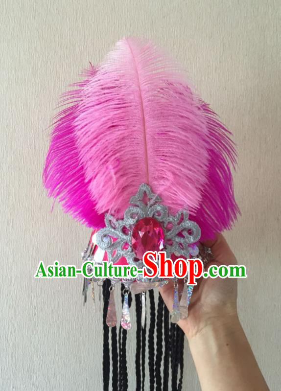 China Xinjiang Minority Dance Headwear Uyghur Ethnic Performance Headdress Uighur Nationality Folk Dance Feather Hat
