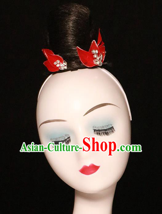 China Classical Dance Hair Accessories Fairy Dance Hair Clasp Stage Performance Wigs Chignon Umbrella Dance Hairpieces