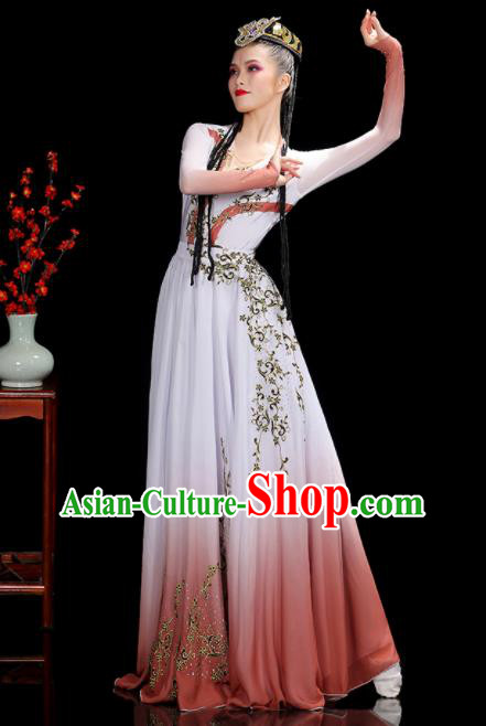 Chinese Xinjiang Minority Woman Dance Clothing Uyghur Ethnic Folk Dance Costumes Uighur Nationality Stage Performance Dress Outfits
