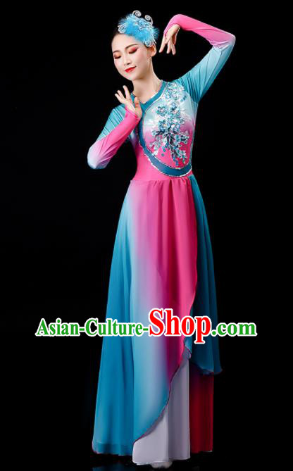 China Classical Dance Clothing Umbrella Dance Garment Costumes Fan Dance Outfits Woman Group Dancewear