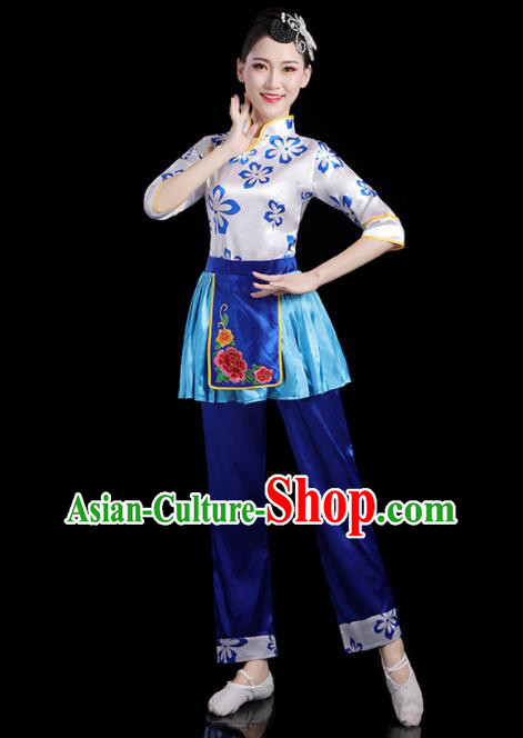 Chinese Yangko Performance Apparels Square Folk Dance Clothing Traditional Fan Dance Outfits Country Woman Dance Costumes