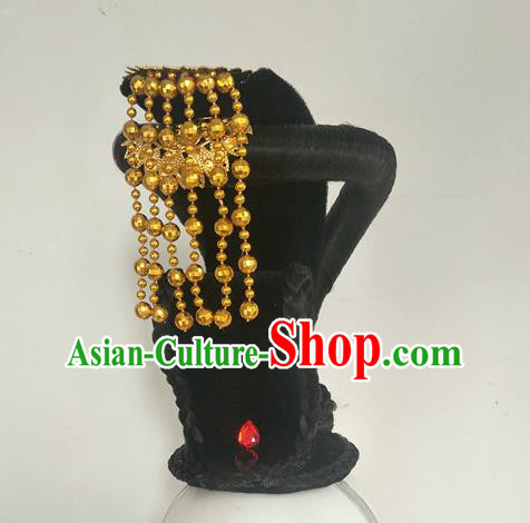 Chinese Hanfu Dance Headdress Court Beauty Dance Hairpieces Traditional Stage Performance Wigs Chignon Classical Dance Hair Accessories