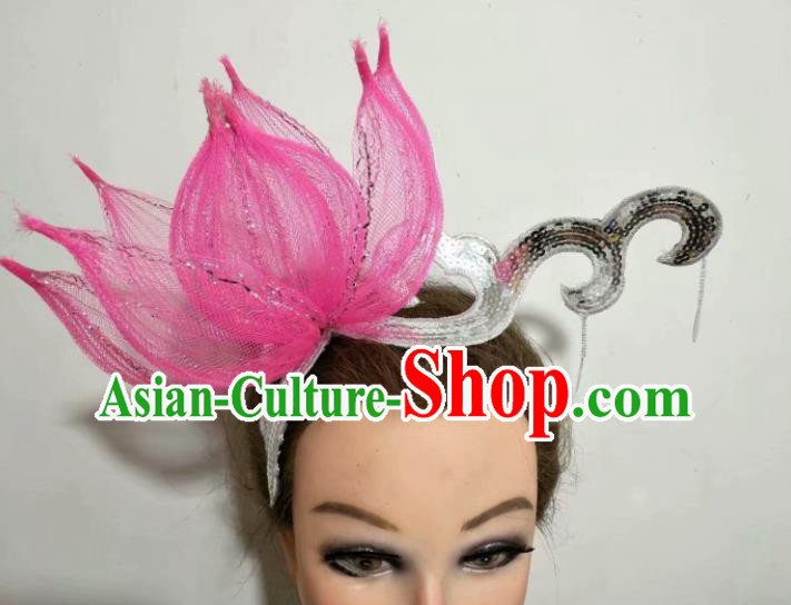 China Classical Dance Headpiece Opening Dance Hair Crown Women Group Dance Hat Lotus Dance Performance Hair Accessories