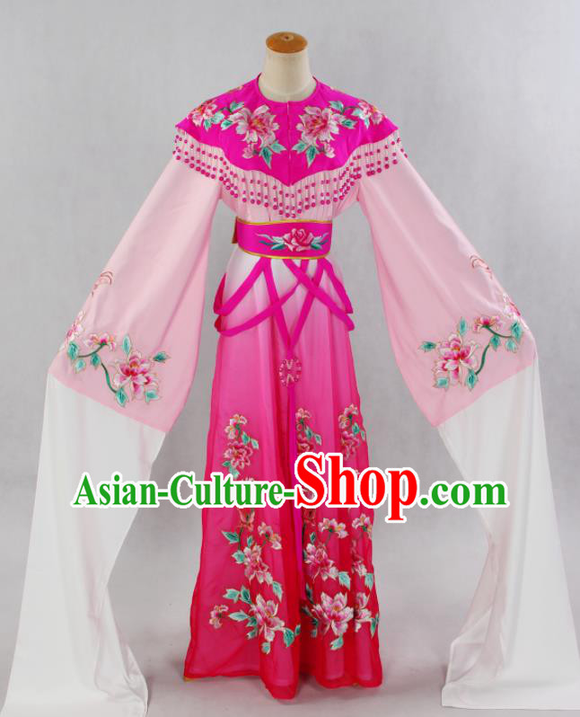 Chinese Ancient Princess Garment Costumes Traditional Shaoxing Opera Actress Clothing Beijing Opera Hua Tan Rosy Dress Outfits