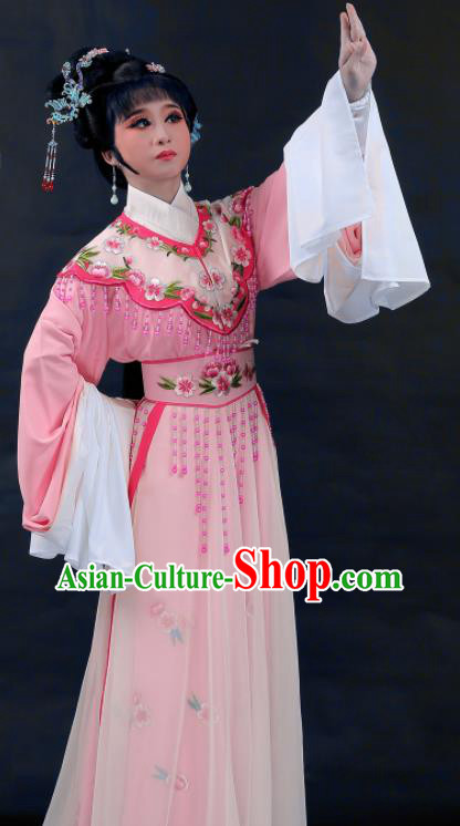 Chinese Traditional Shaoxing Opera Lin Daiyu Clothing Beijing Opera Actress Pink Dress Outfits Ancient Patrician Lady Garment Costumes