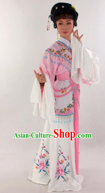 Chinese Beijing Opera Diva Garment Costumes A Dream in Red Mansions Ancient Princess Pink Dress Outfits Traditional Shaoxing Opera Actress Clothing