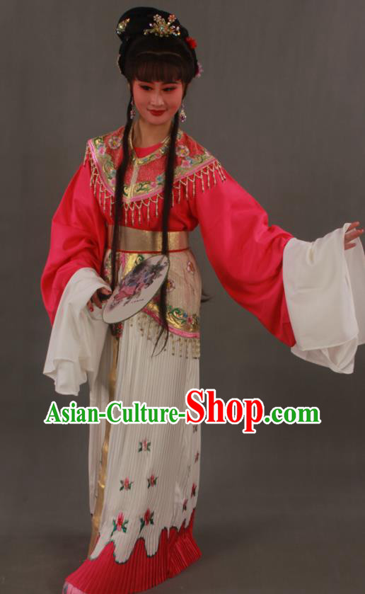 Chinese Traditional Shaoxing Opera Actress Clothing Beijing Opera Hua Tan Garment Costumes Ancient Fairy Princess Pink Dress Outfits