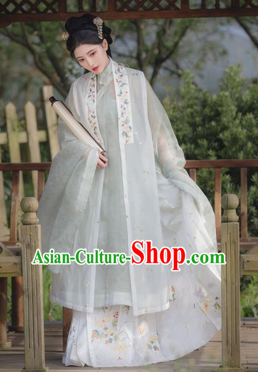 China Traditional Hanfu Dress Garments Ming Dynasty Nobility Lady Historical Clothing Ancient Young Beauty Costumes for Women