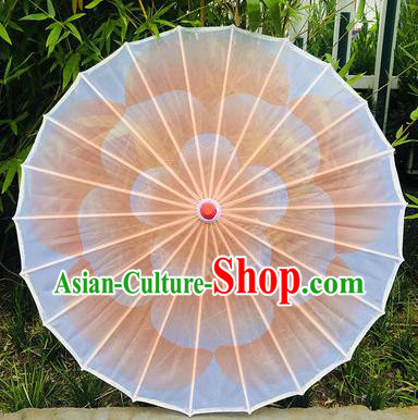 Chinese Classical Dance Umbrella Jasmine Flower Dance Umbrella Handmade Orange Umbrellas Stage Performance Umbrella Traditional Silk Bumbershoot