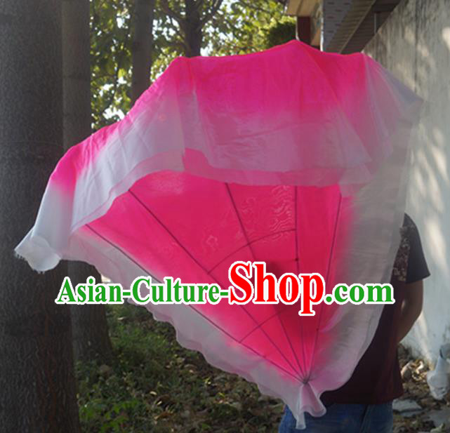 Chinese Spring Festival Gala Opening Dance Silk Fans Folk Dance Fan Yangko Dance Pink Ribbon Fan Group Peony Dance Prop Fan