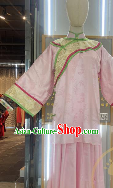 Chinese Qing Dynasty Civilian Lady Pink Dress Outfits Traditional Drama My Fair Princess Xia Ziwei Garment Costumes Ancient Young Beauty Clothing