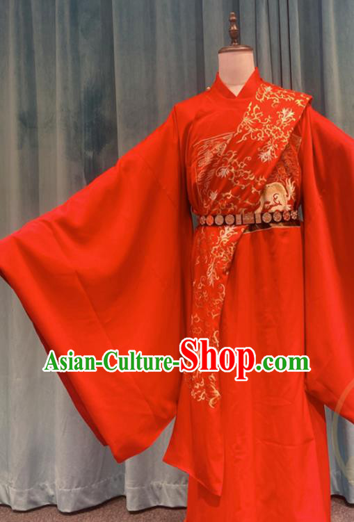 China Ancient Marquess Red Robe Apparels Drama The Sword and the Brocade Xu Lingyui Hanfu Clothing Ming Dynasty Wedding Garment Costumes